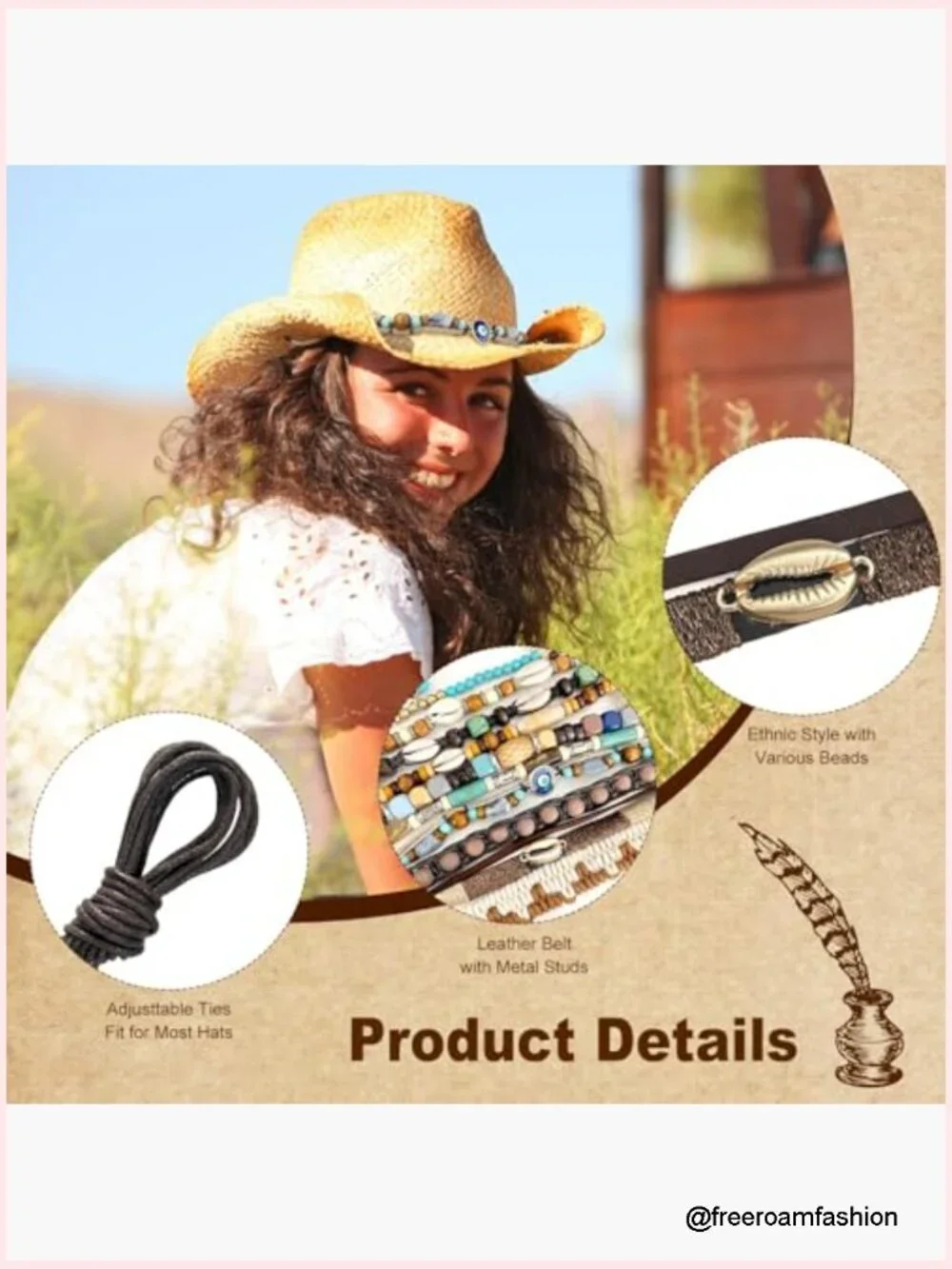 Braided Cowboy Hat Bands 10-Pack Western Hat Belts Replacement